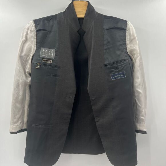 Canali‎ Super 120's Men Wool Suit Jacket Blazer Size 52R/ US 42R - Picture 14 of 16